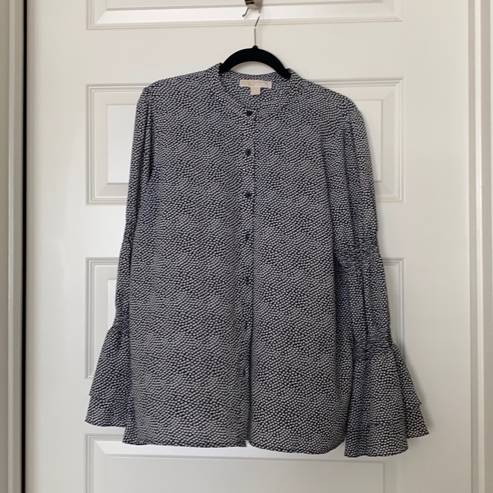 Mini Leaf-Print Crepe Blouse (XL) and Skirt (L) (Michael Kors)
